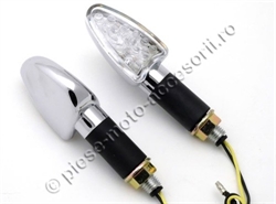 Picture of Semnale moto universale cu LED - cromate cu geam clar (cromate)